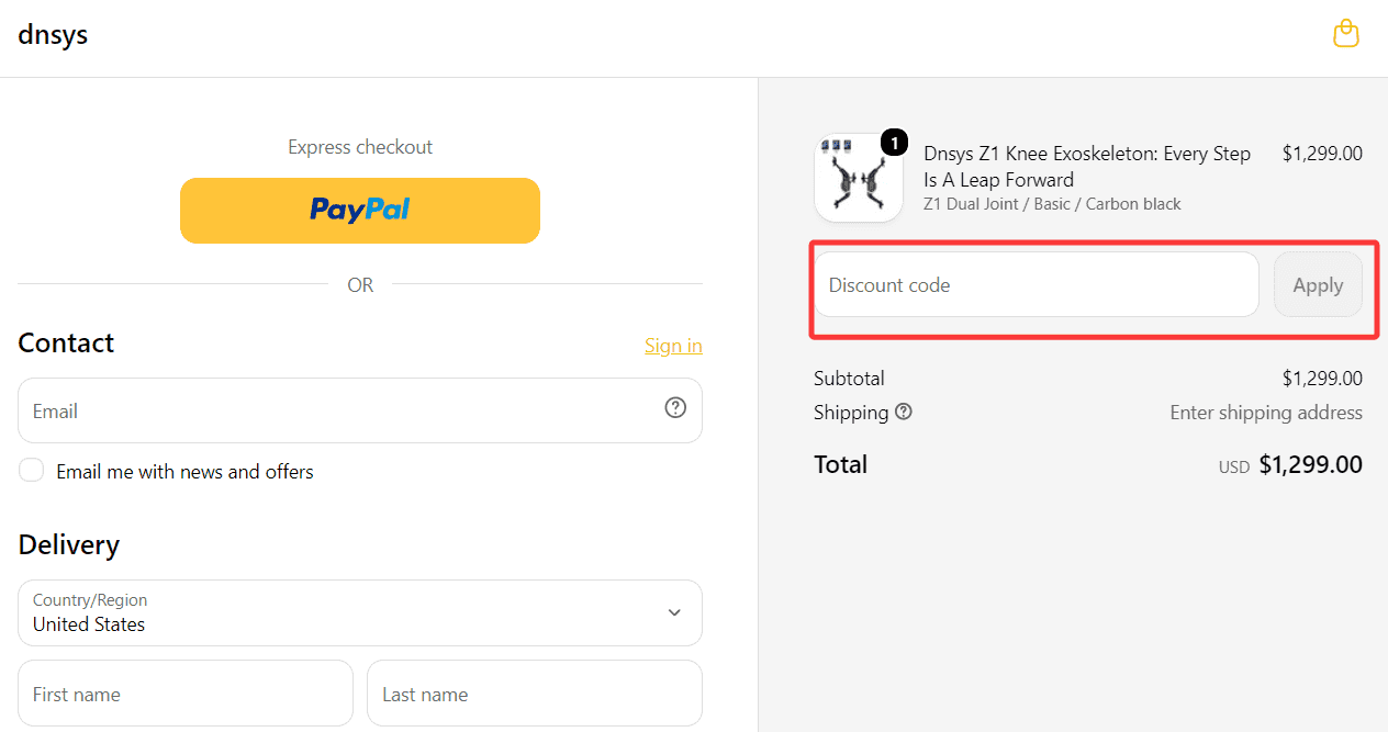 where to use Dnsys promo code box