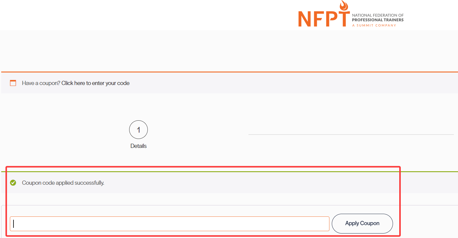 how to use NFPT coupons