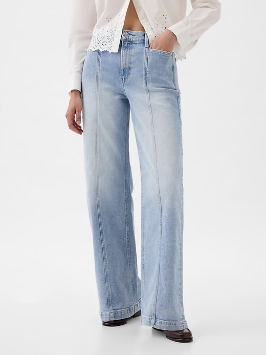 High Rise Stride Wide-Leg Jeans