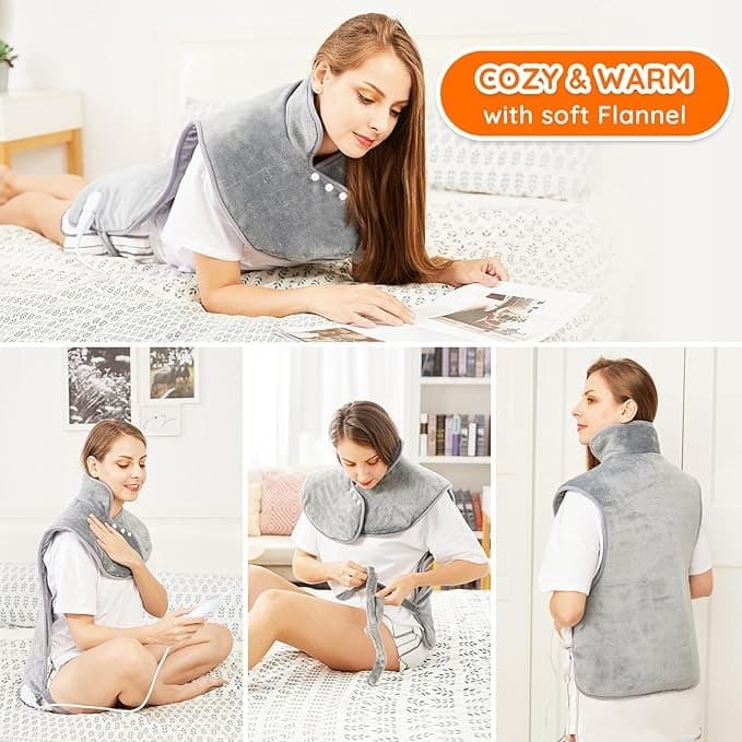 Mia&Coco Electric Heating Pad for Back Neck Shoulders Pain Relief