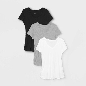 hort leeve V-Neck ide hirred 3pk Bundle Maternity T-hirt - Isabel Maternity by Ingrid & Isabel™ /Gray