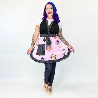 Vintage Purple Pin Up Apron