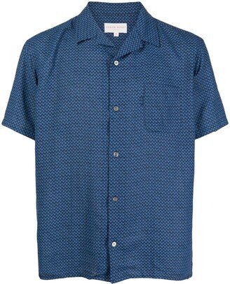 Patterned Linen Sleep Shirt