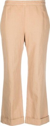 Cropped Flared Trousers-AF