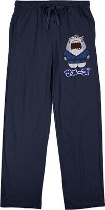 Samezu Shark Jinbe The Great Whale Shark Men's Navy Sleep Pajama Pants-Small