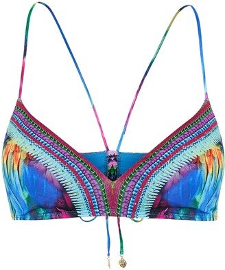 Age of Asteria Crystal Embellished Ruched Back Bikini Top