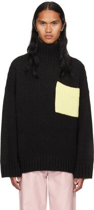 Black & Yellow Patch Pocket Turtleneck