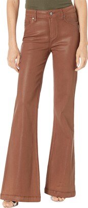 Women's Genevieve high Rise Flare in Cognac Luxe Coating