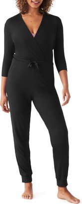 Drawstring Waist Ribbed Pajama Jumpsuit