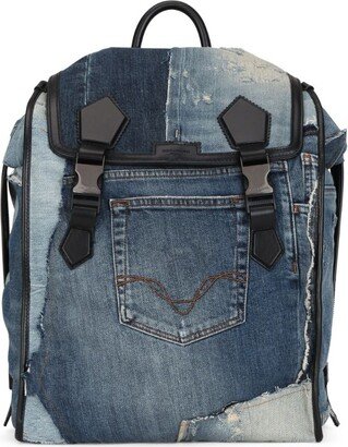 Denim Patchwork Backpack