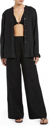 JETS Australia Jetset Wide-Leg Linen Coverup Pants