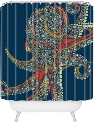 Valentina Ramos Azzuli Shower Curtain Navy