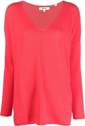 fine-knit V-neck jumper-AA