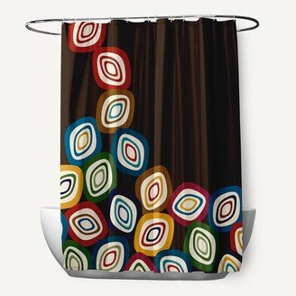 Falling Leaves Geometric Print Shower Curtain