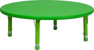 Wren 45'' Round Green Plastic Height Adjustable Activity Table