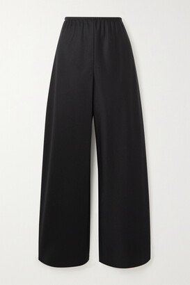 Essentials Gala Wool And Mohair-blend Wide-leg Pants - Black