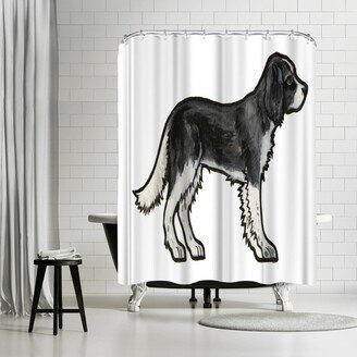 71 x 74 Shower Curtain, Cocker BW by Sally Pattrick