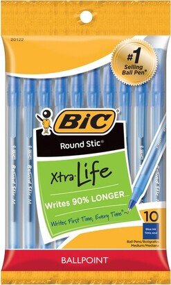 BIC Xtra Life Ballpoint Pens, Medium Tip, 10ct - Blue