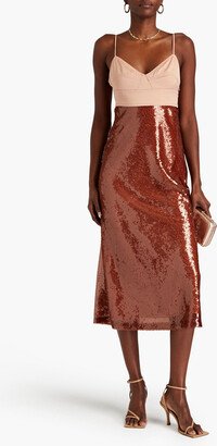 Gisele cutout sequined satin-crepe midi dress