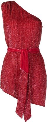 Ella sequinned one-shoulder minidress