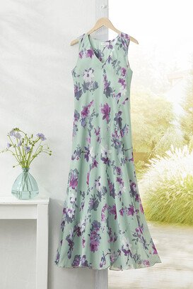 Women's Flower Talk Dress - Frosted Thyme Multi - PS - Petite Size