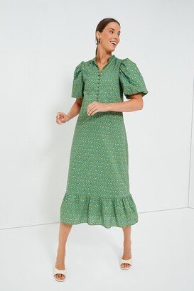 Hyacinth House Green Floral Mimi Midi Dress