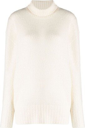 Semi-Sheer Roll-Neck Jumper