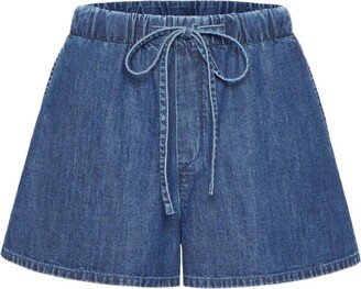 Drawstring Denim Shorts