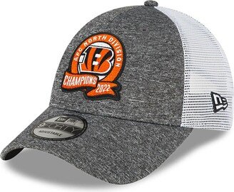 Men's Heather Gray Cincinnati Bengals 2022 Afc North Division Champions Locker Room 9FORTY Adjustable Hat