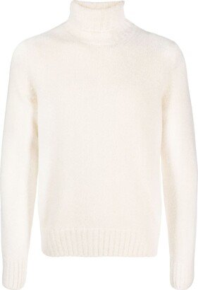 Roll-Neck Cashmere-Silk Jumper-AB