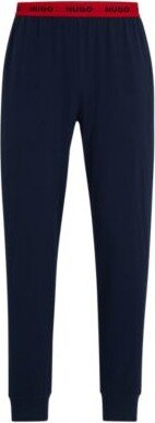 Stretch-cotton jersey pajama bottoms with logo waistband