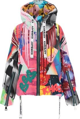 Khris Iconic Padded Jacket With Graffiti Print