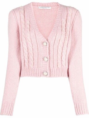 cropped V-neck cardigan-AA