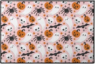 Door Mats: Cute Halloween - Pink Door Mat, Pink