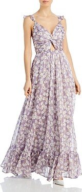 Silvia Printed Chiffon Maxi Dress