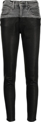 Leather-Panelled Skinny Jeans