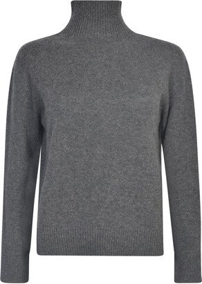 Rib Trim Turtleneck Pullover-AA