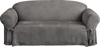 Soft Suede Sofa Slipcover Gray