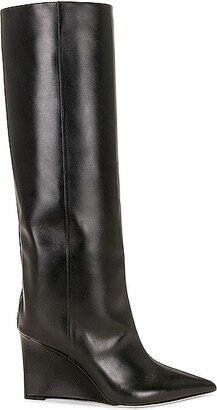 Blake 85 Leather Wedge Boot in Black