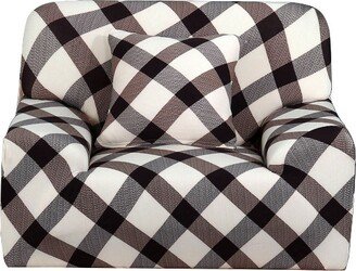 PiccoCasa Household Polyester Elastic 1 Seat Sofa Chair Cover Slipcover Brown 35-51 inches