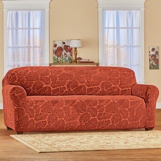 Collections Etc Textured Leaf Stretch Furniture Cover - Sofa