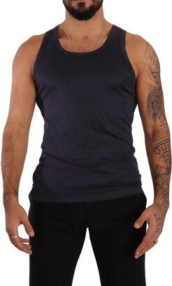 Blue Modal Round Neck Sleeveless Tank Men's Underwear