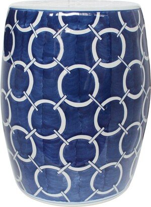 Legend of ASIA Indigo Blue Circle Garden Stool