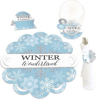 Winter Wonderland - Snowflake Holiday Party & Wedding Paper Charger Table Decorations Chargerific Kit Place Setting For 8