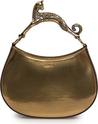 Small Cat Metallic Top Handle Bag