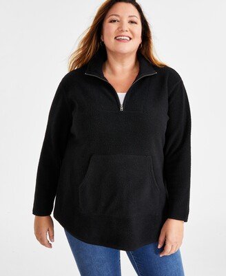 Style & Co Plus Size Sherpa 1/4 Zip Pullover, Created for Macy's