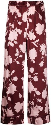 Leaf-Print Cropped Trousers