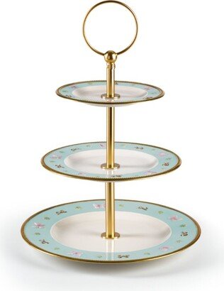 Villari Porcelain Butterflythree-Tier Cake Stand