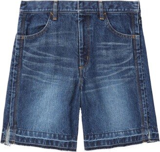 Frayed High-Rise Denim Shorts