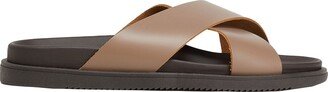 Polish Leather Cross-strap Sandal Sandals Light Brown